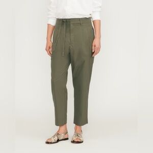 Everlane Poplin Pleated Taper Olive Pant